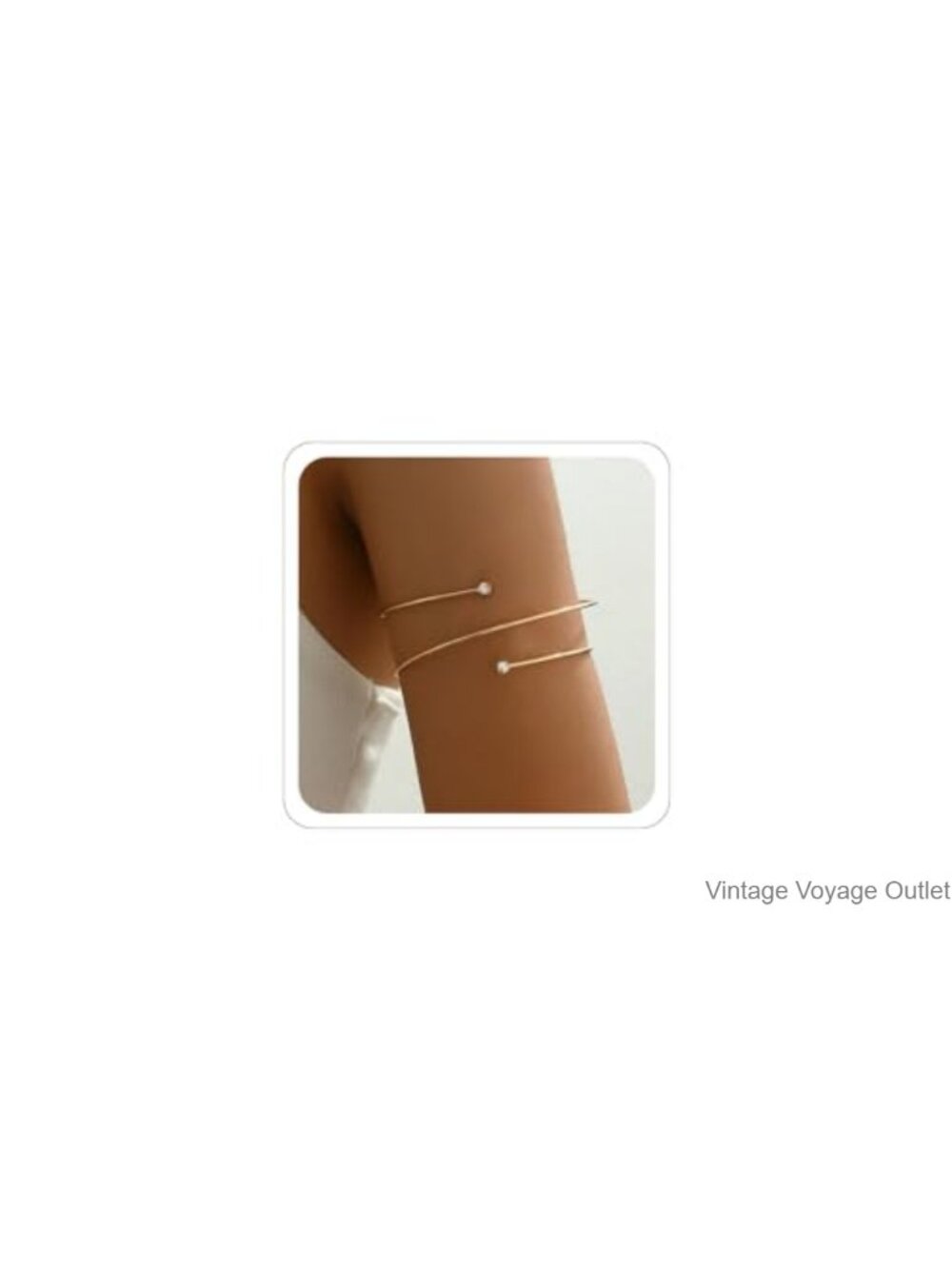 18k Gold Plated Adjustable Arm Cuff Minimalist Upper Arm Bracelet Women